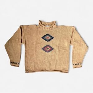 Planet Earth Imports Western Hand Loomed Cotton Roll Neck Sweater